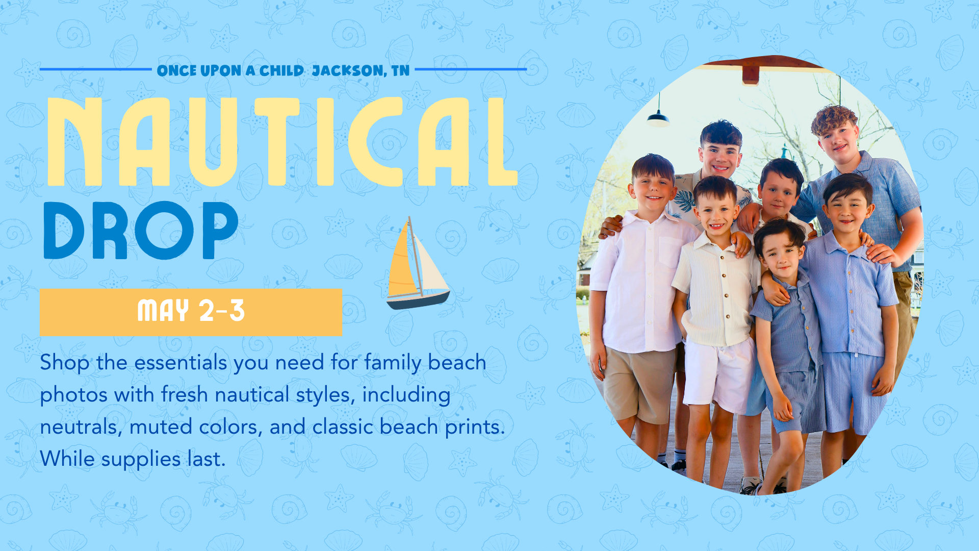 Kids beach outfits and nautical clothing styles for family photos Jackson TN